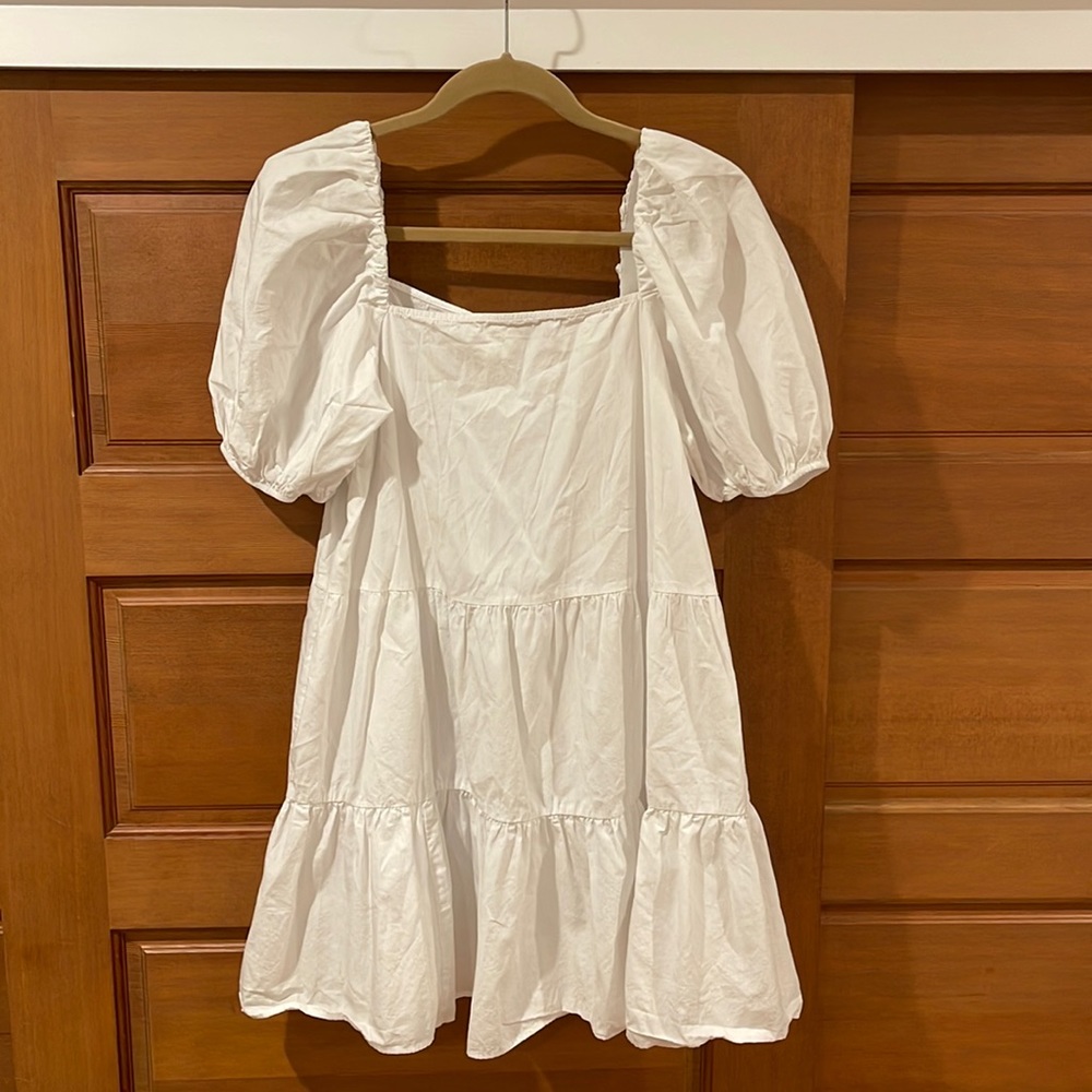 H&M summer white babydoll dress- Size S